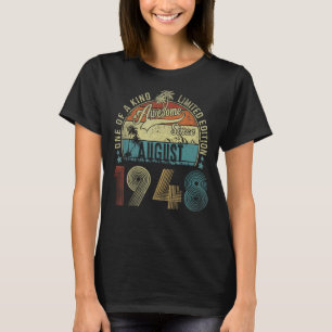 Camiseta 75 anos de idade incrível desde agosto de 1948 75º