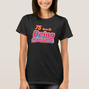 Camiseta 75 Anos De Imenso Aniversário De Retro Vintage