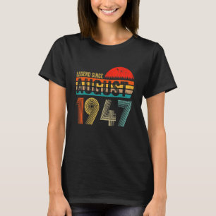 Camiseta 75 anos de lenda desde agosto de 1947 75º nascimen