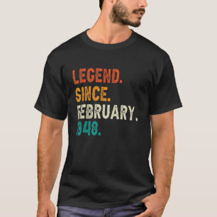 Camiseta 75 anos de lenda desde fevereiro de 1948 75º nasci