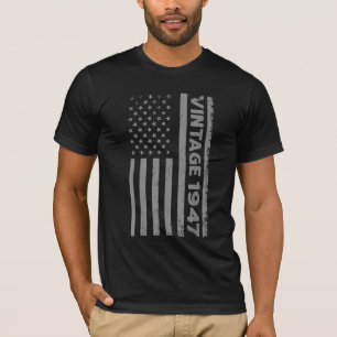 Camiseta 75 anos Vintage 1947 American Flag 75th Birth