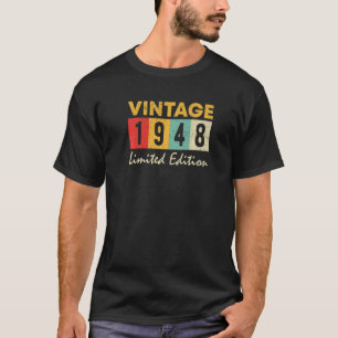 Camiseta 75 anos Vintage 1948 75º aniversário