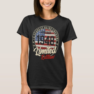 Camiseta 75 anos Vintage 1948 75º aniversário 1