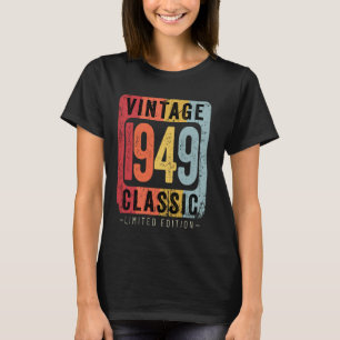 Camiseta 75 anos Vintage 1949 75th Aniversário Decoration