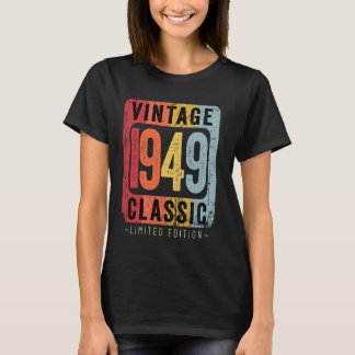 Camiseta 75 anos Vintage 1949 75th Aniversário Decoration