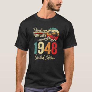 Camiseta 75 anos Vintage fevereiro de 1948 75º aniversário 