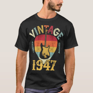 Camiseta 75 anosVintage 1947 Guitar Pick 75th Birthday