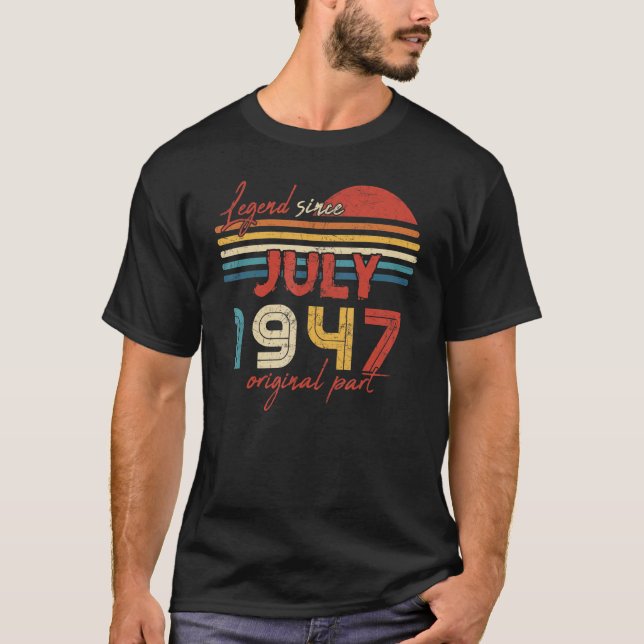 Camiseta 75 Legenda de aniversário desde julho de 1947 Part (Frente)
