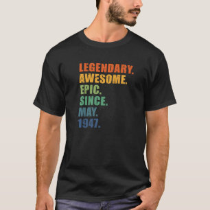 Camiseta 75.o aniversário, maio de 1947, Homens e Mulheres,