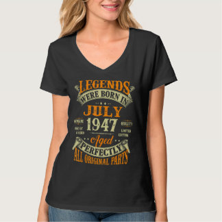 Camiseta 75.o aniversário, Nascer De Legendas Julho De 1947