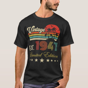 Camiseta 75.o nascer de aniversário 1947 vintage edição lim