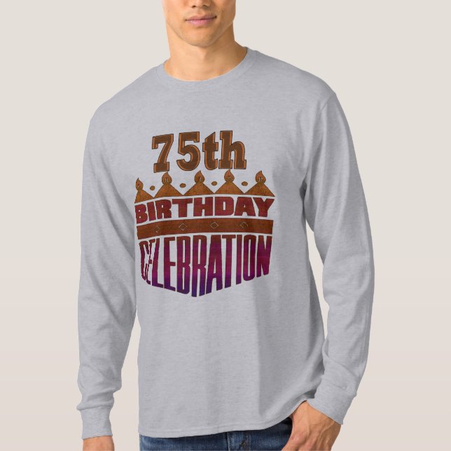 Camiseta 75th Presentes da celebração do aniversário (Frente)
