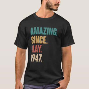 Camiseta 76º aniversário da decoração incrível desde maio d