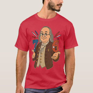 Camiseta 76 1776 Engraçado Benjamin Ben Franklin Meme Seis