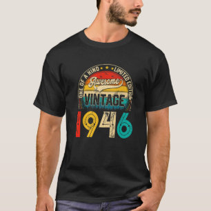 Camiseta 76 Anos De Idade Vintage 1946 Edição Limitada 76