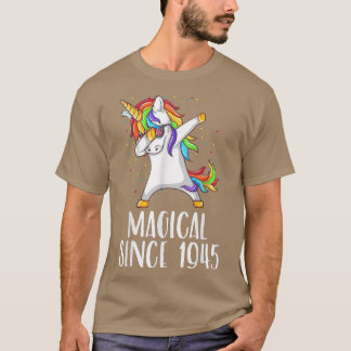 Camiseta 76 anos, unicórnio dab, mágico desde 1945