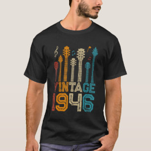 Camiseta 77º aniversário Presentes Vintage 1946 Tee Guitari