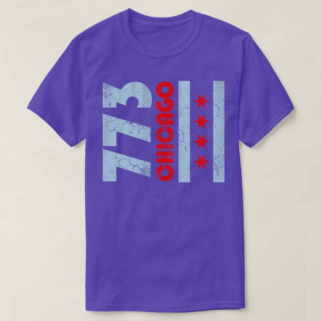 Camiseta 773 Chicago Flag Vintage Fade (Frente do Design)