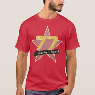 Camiseta 77.º presente de aniversário - lenda de 77 anos