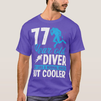 Camiseta 77 Anos de Aniversário do Mergulhador Snorkel 77