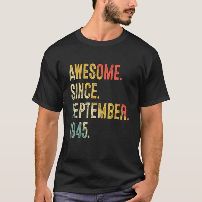 Camiseta 77 anos é incrível desde setembro de 1945 77th Bir (Frente)