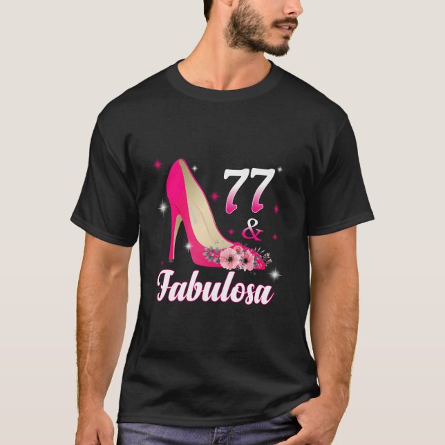 Camiseta 77 Fabulous Spanish Cumpleaã±Os 77 Espaã±Ol 77Th (Frente)