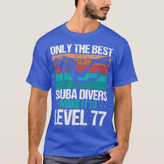 Camiseta 77 Scuba Diving Nível 77 Anos Diver Snorkeling