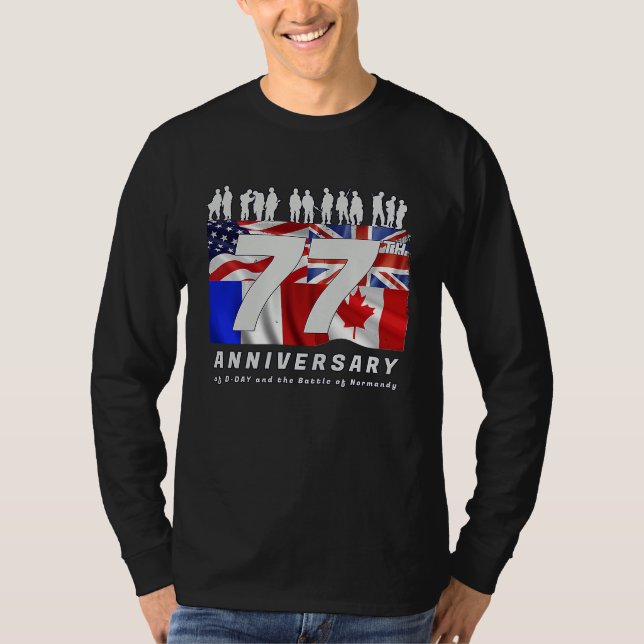 Camiseta 77th Anniversary WW2 D Day Landing of Allies Franc (Frente)