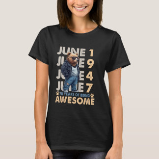 Camiseta 78. º aniversário do urso Legendas junho de 1947 7