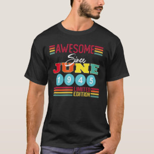 Camiseta 78 Anos Vintage Junho De 1945 78rua Aniversário 1
