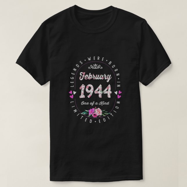 Camiseta 78th Birthday Floral Tee - Legends Born In Februar (Frente do Design)