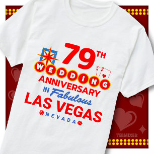 Camiseta 79º Aniversário de Casamento Fabuloso Casal de Las