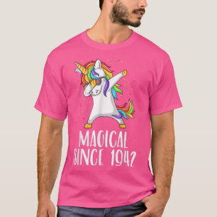 Camiseta 79º aniversário, unicórnio dab, mágico desde 1942