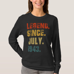 Camiseta 79. º aniversário 79 anos Legenda desde julho de 1