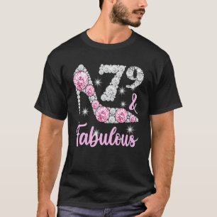 Camiseta 79.º Aniversário Para Mulheres 79 E Saltos Fabulos