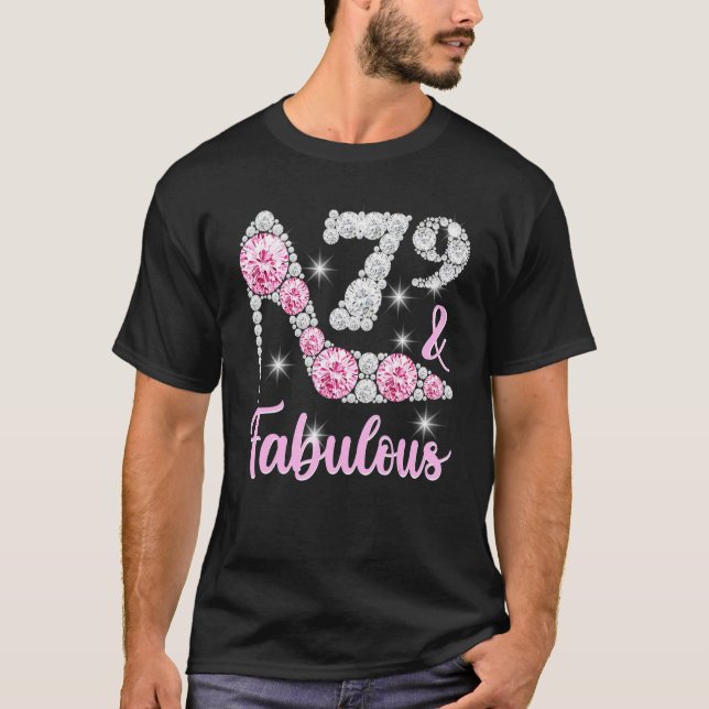 Camiseta 79.º Aniversário Para Mulheres 79 E Saltos Fabulos (Frente)