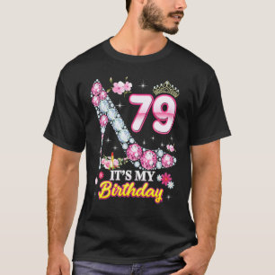Camiseta 79 anos É o meu 79º aniversário, Diamante Rosa Sh