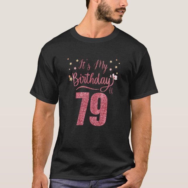 Camiseta 79 anos É o meu aniversário incrível Par de Aniver (Frente)