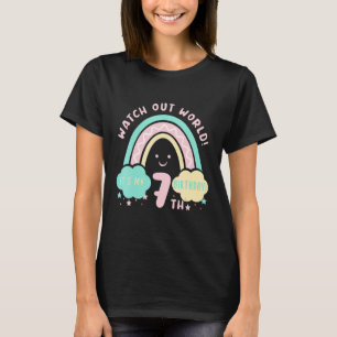Camiseta 7 Aniversário De 7 Anos Crianças De Aniversário Cu