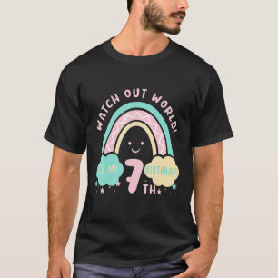 Camiseta 7 Aniversário De 7 Anos Crianças De Aniversário Cu