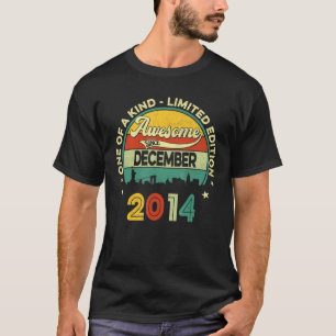 Camiseta 7 Aniversário de dezembro de 2014 Retro 7 Anos Vi