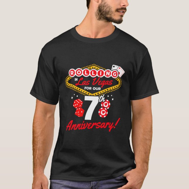 Camiseta 7 Aniversário de Las Vegas 7 de Casamento Aniversá (Frente)