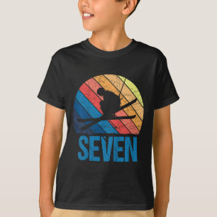 Camiseta 7 Aniversário Retro Esqui Esqui De 7 Anos Menina