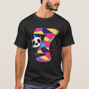 Camiseta 7 Aniversário Tema do Panda 7 Festa de Dia