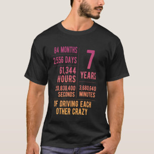 Camiseta 7 Anos Casados Engraçado 7º Aniversário de Casamen