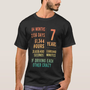 Camiseta 7 Anos Casados Engraçado 7º Aniversário de Casamen