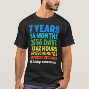 Camiseta 7 anos de idade 7 Birthday Vintage Retro Counter D