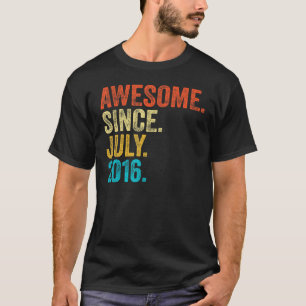 Camiseta 7 Anos De Idade Incrível Desde Julho De 2016 7 Ani