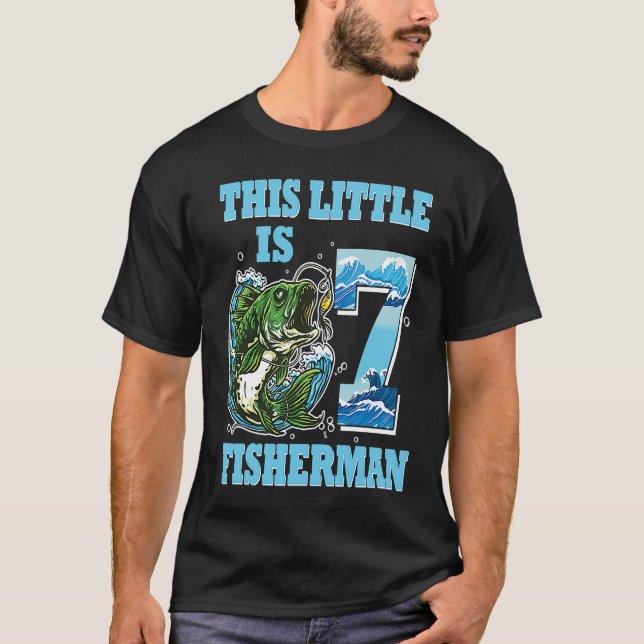 Camiseta 7 Anos Este Pequeno Pescador Tem 7 Anos De Idade (Frente)
