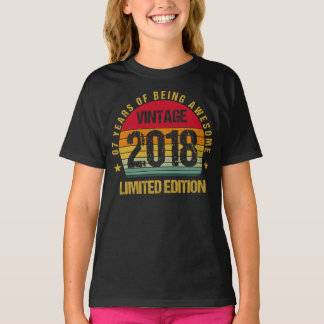 Camiseta 7 anos Sétima e XVIII Crianças de Aniversário do V
